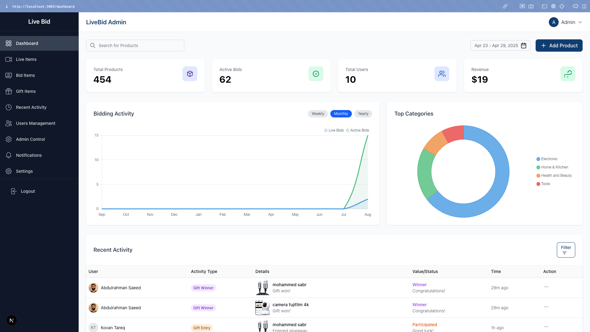 LiveBid Auction Platform mockup 2
